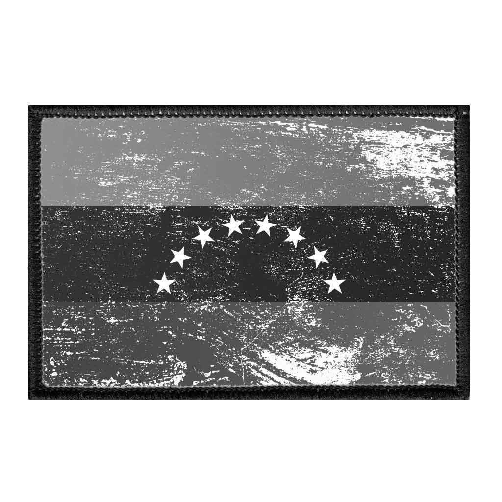 Venezuela Flag Patch - Black & White Distressed Style - 2x3 Inch Hook & Loop Backing - Iron-On for Hats, Jackets, Bags & DIY Projects - Perfect for Patriotic Display, Fashion Customization & Military Uniforms