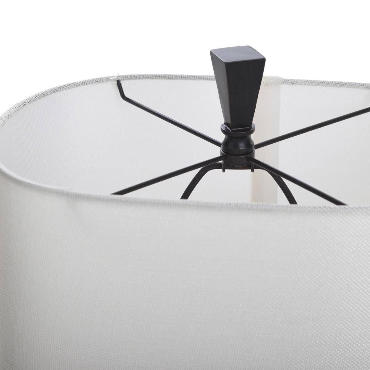 Carolina Blue Table Lamp with Oatmeal Fabric Shade - Modern Bedside Lighting for Bedroom, Living Room & Office Decor