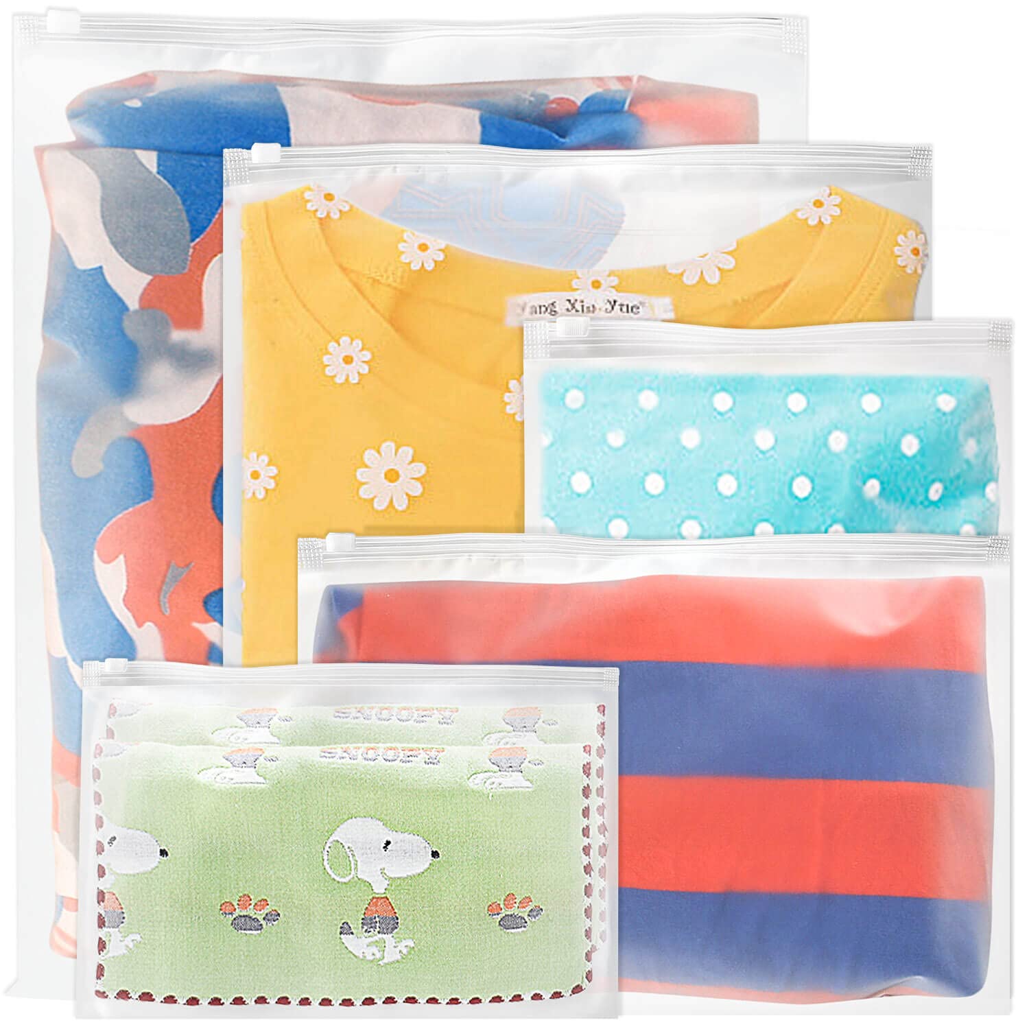 15 Pack Reusable Zippered Clothing Storage Bags for Travel, Organizing Clothes, Linens & Accessories - Space Saving Vacuum Sealable Garment Bags for Suitcase, Closet & Moving