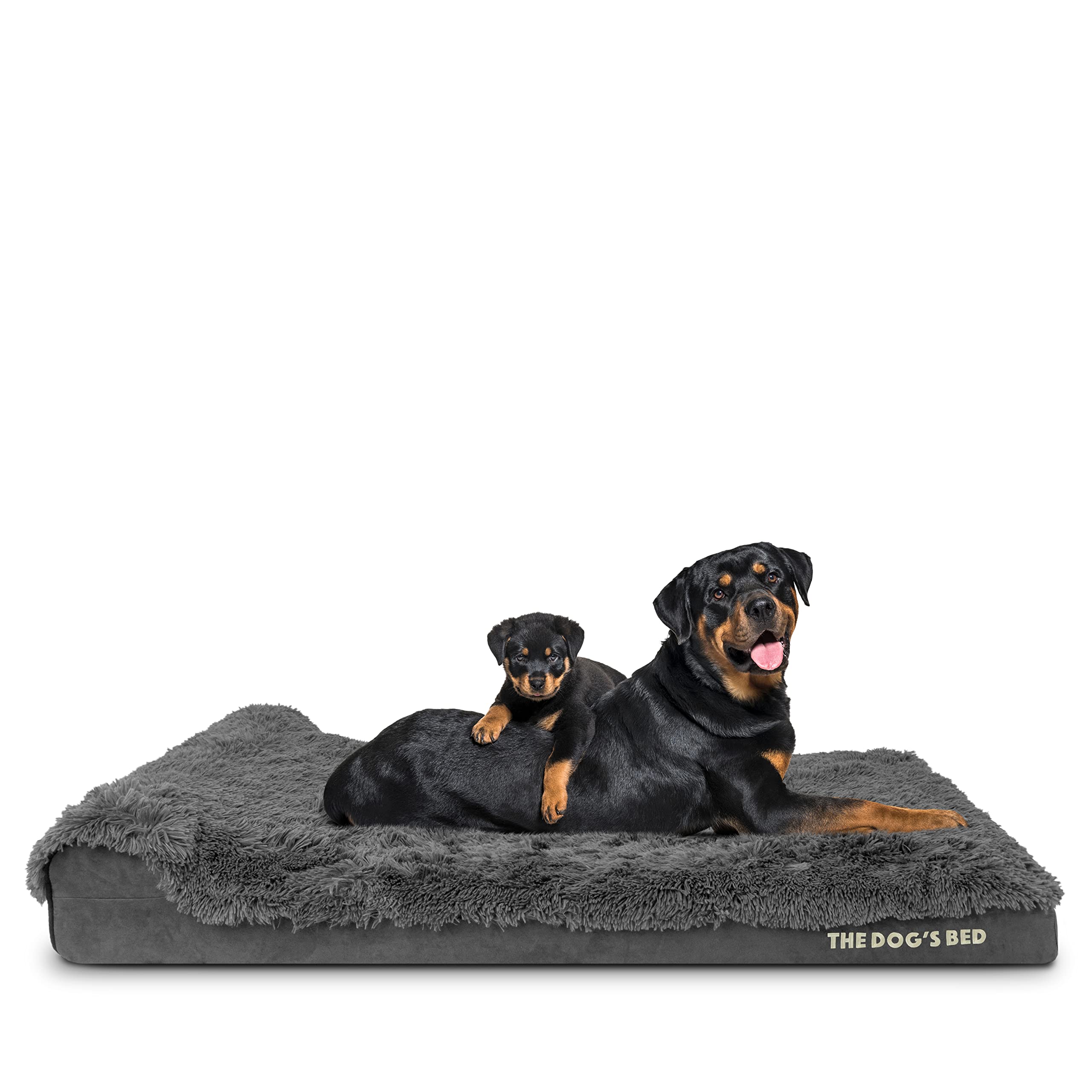 Orthopedic Dog Bed for Large & Extra Large Dogs - Memory Foam Headrest, Supportive & Calming Pet Bed with Waterproof Washable Cover (Sizes M to XXXL) - Perfect for Home, Crate & Travel Use