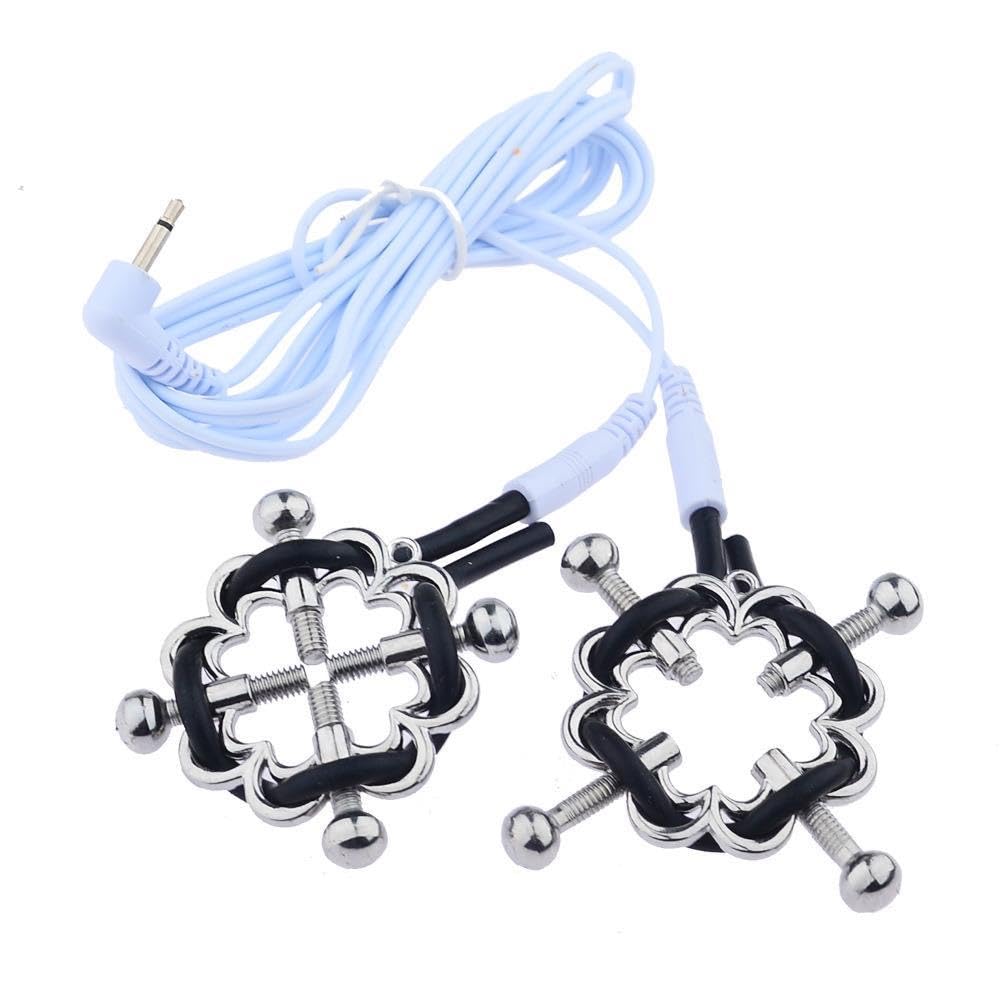 Electric Shock Nipple Clamps & Anal Plug Set - Adjustable Intensity BDSM Toys for Couples Play, Sensual Pleasure & Erotic Exploration (White) - Perfect for Spicing Up Bedroom Fun & Kinky Adventures