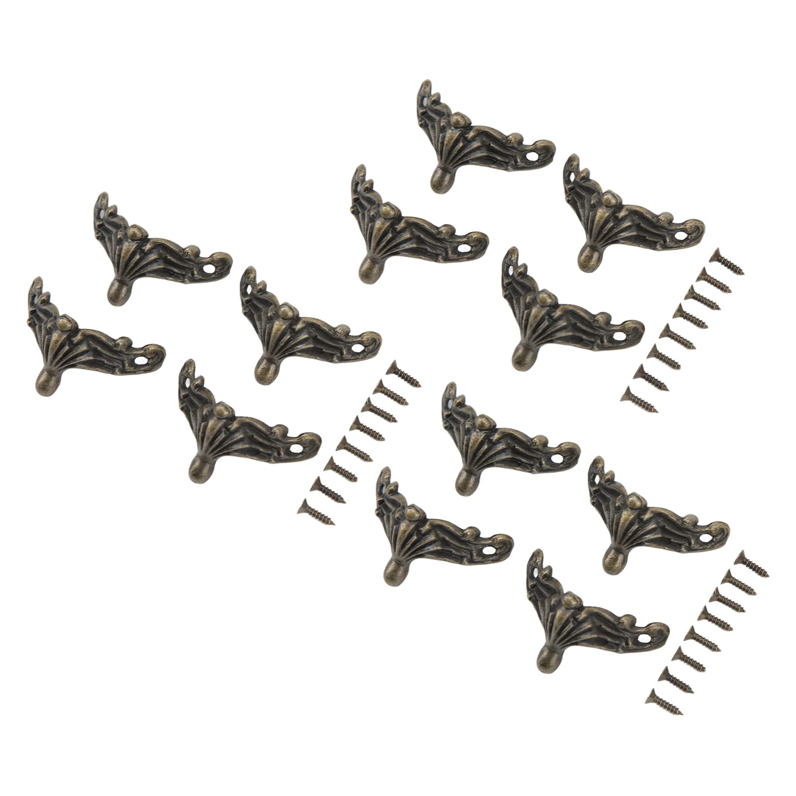 12 Sets Zinc Alloy Retro Wooden Box Feet - Vintage Cabinet Legs for Jewelry Boxes, Wooden Chests & DIY Craft Projects - Perfect for Home Decor, Gift Packaging & Furniture Restoration