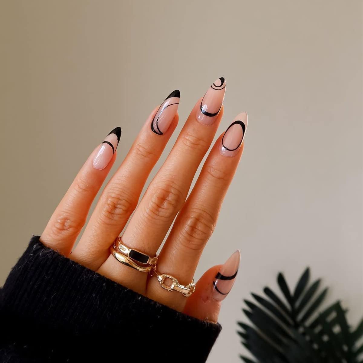 6 Packs (144 Pcs) Medium Press on Nails - Almond & Square Shape Full Cover Fake Nails with Adhesive Tabs, Acrylic Artificial Nails for DIY Manicure & Nail Art - Perfect for Parties, Weddings, and Everyday Wear