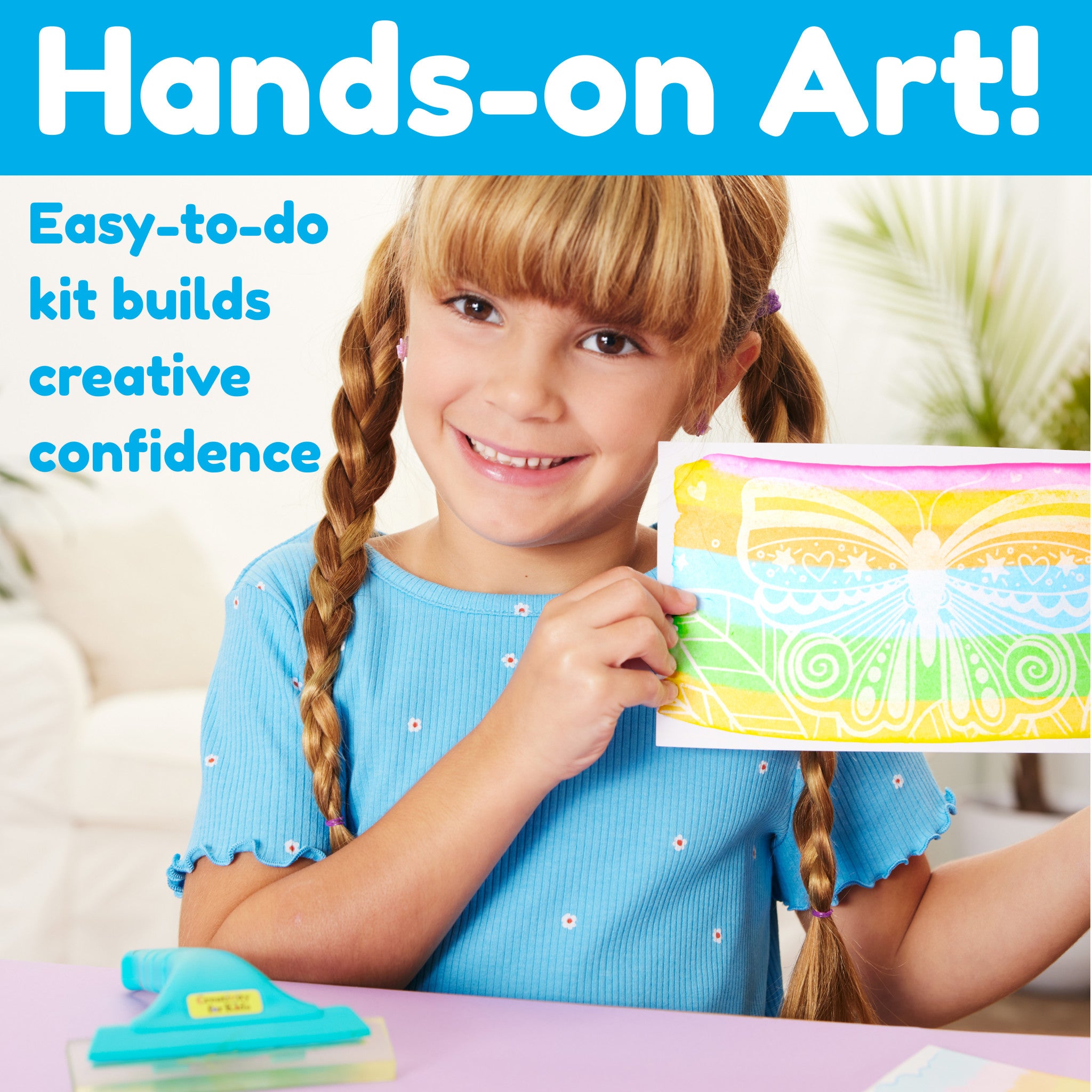Magic Reveal Art Butterfly Squeegee - DIY Window & Glass Painting Kit for Kids & Adults - Fun Creative Activity for Parties, Classrooms & Home Decor