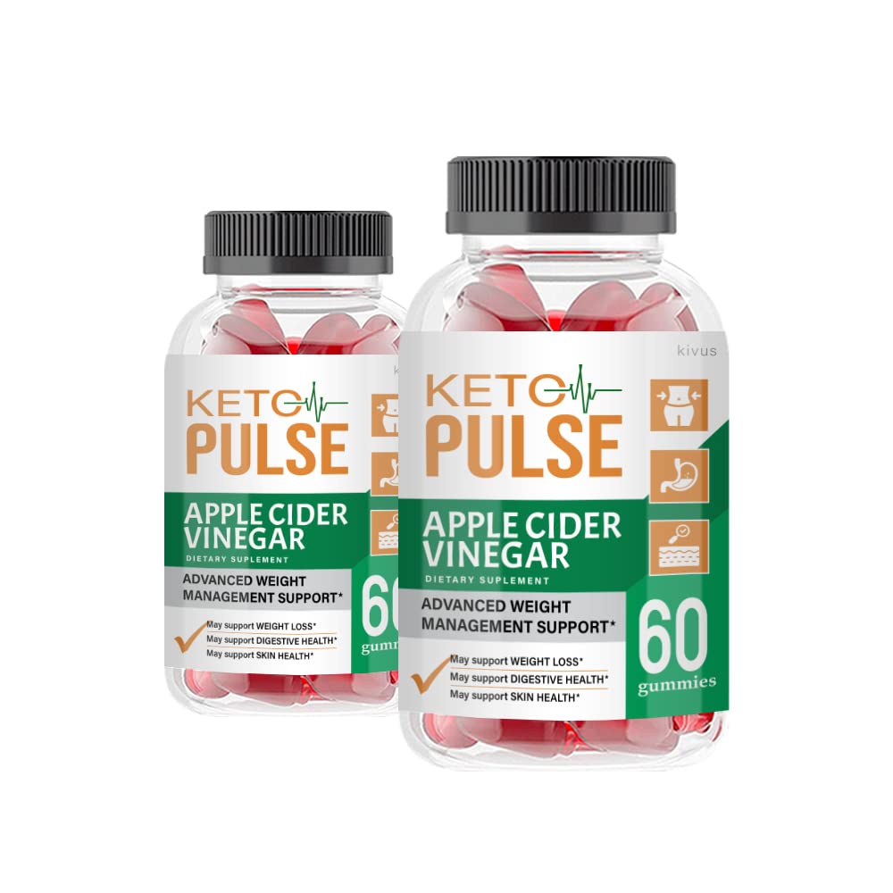 Kivus Keto Pulse Gummies with Apple Cider Vinegar - Sugar Free Ketogenic Diet Supplement (2 Pack, 120 Gummies) for Weight Management & Digestive Health