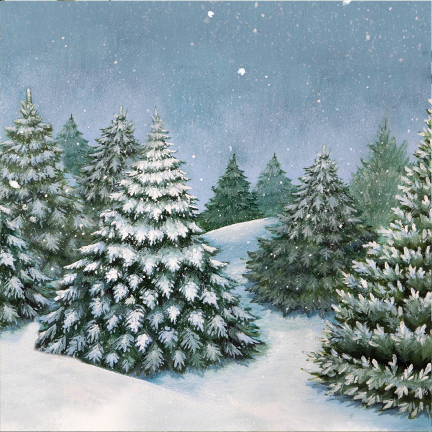 Premium Evergreen Forest Cocktail Napkins - 50-Pack Eco-Friendly Paper Cocktail Napkins for Parties, Weddings & Holiday Gatherings - Christmas Themed Drink Coasters for Bar, Home & Office Use