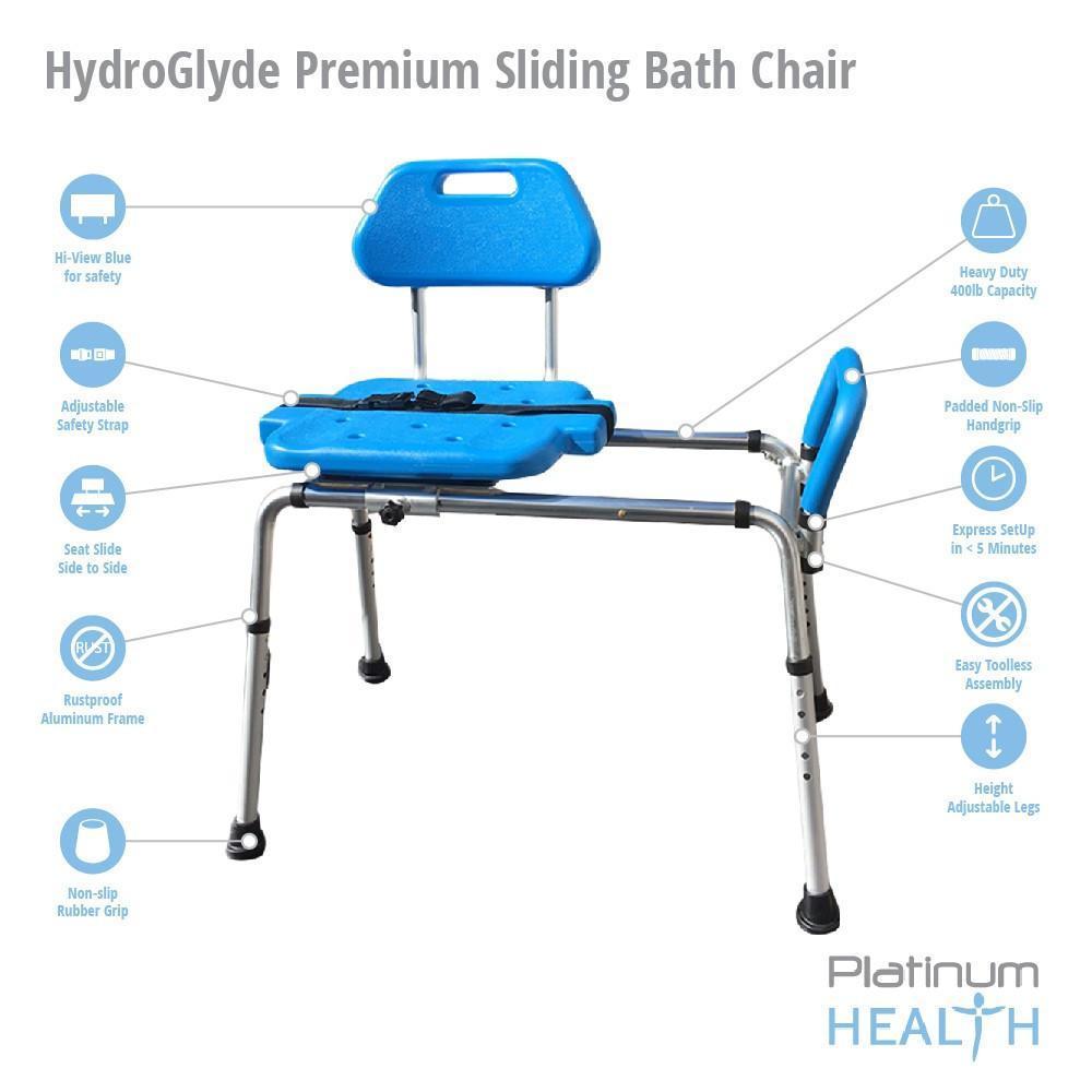 Refurbished HydroGlyde Premium Sliding Bath Transfer Bench for Elderly & Disabled - Safe Shower Seat with Non-Slip Surface for Bathroom Safety & Mobility Assistance (Ideal for Seniors, Post-Surgery Recovery & Physical Therapy)