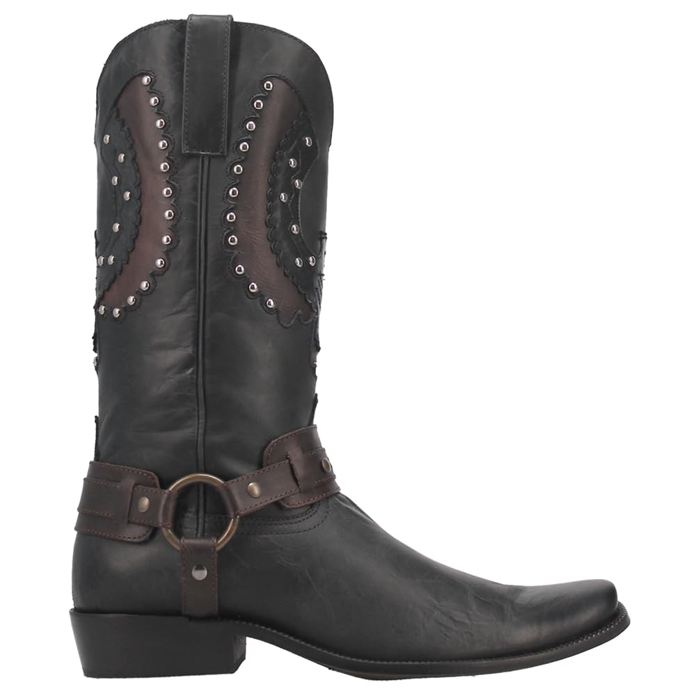Dingo Men's War Eagle Studded Square Toe Pull-On Casual Boots - Mid Calf Western Boots for Men, Brown Leather Cowboy Boots | Perfect for Country Dancing, Rodeo & Everyday Wear