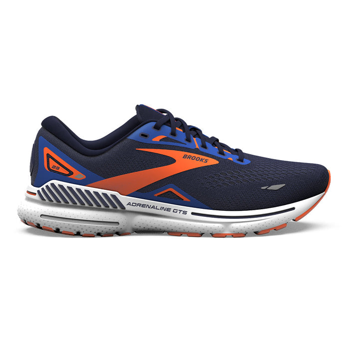 Brooks Adrenaline GTS 23 Running Shoes for Men - Peacoat/Orange/Surf the Web - Size 7.5 D Medium - Stability & Support for Road Running, Jogging & Workouts