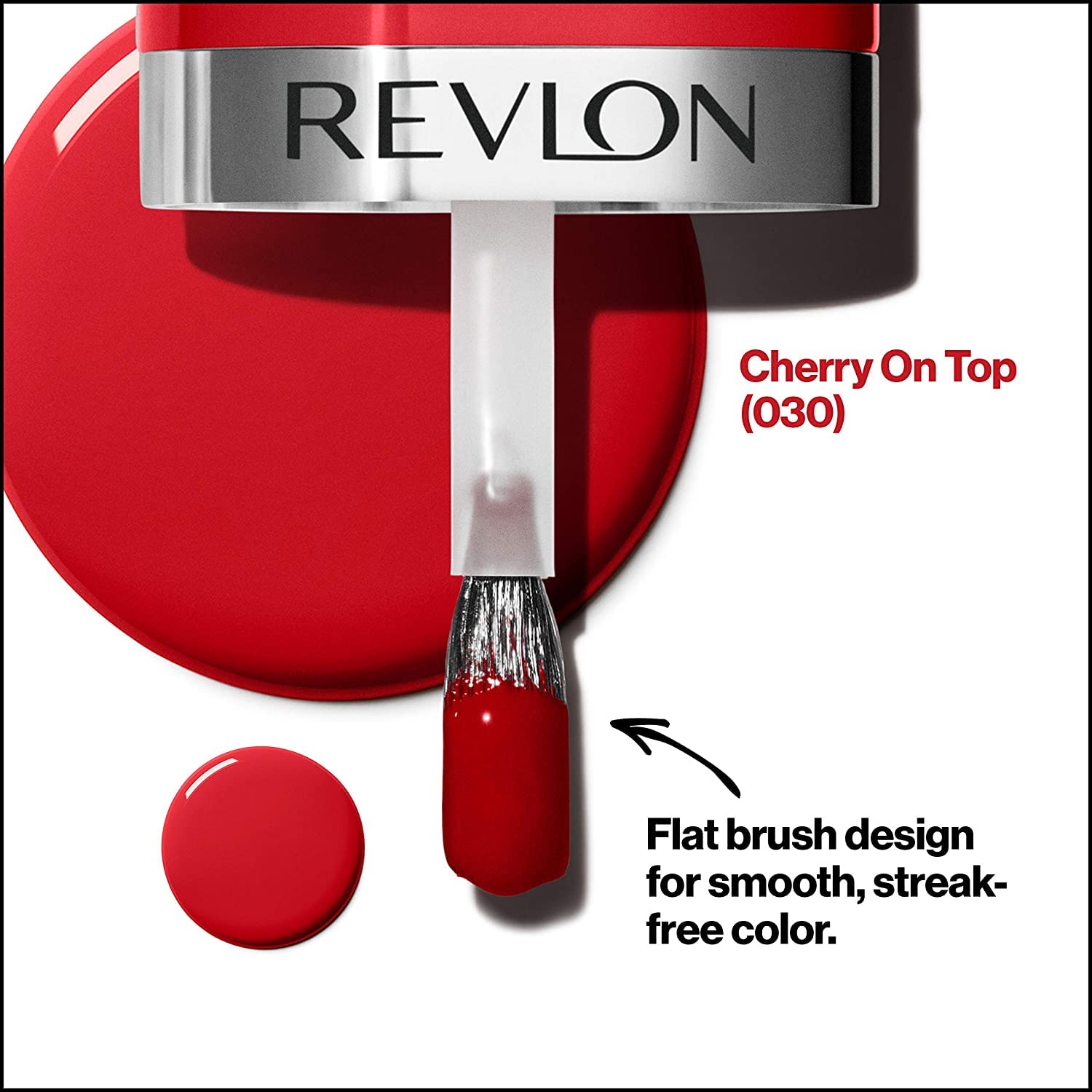 REVLON Ultra HD Snap Nail Polish - Cherry On Top 8ml | Natural Rich Glossy Finish, Vegan & Cruelty-Free Formula, No Base/Top Coat Needed | Perfect for Everyday Wear, Special Occasions & DIY Manicures