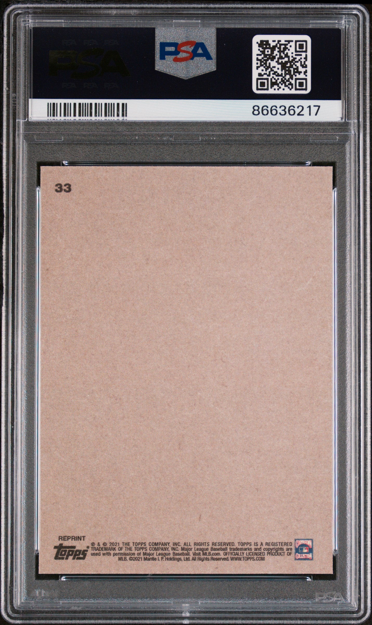 2021 Topps Mickey Mantle Collection #33 PSA 10 Gem Mint Baseball Card - Perfect for Collectors & Sports Memorabilia Displays