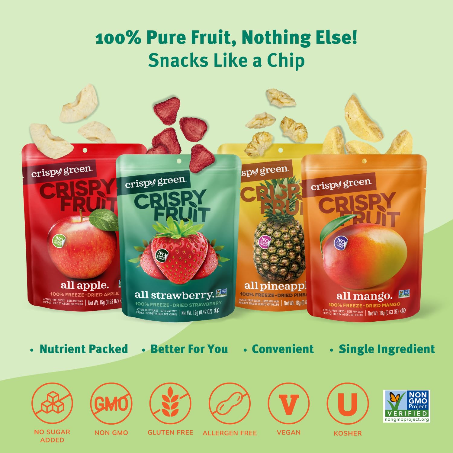 Best Freeze Dried Fruit Variety Pack - 16 Count Crispy Snacks (243g) | Healthy On-the-Go Snacking, Lunch Box Treats & Camping Food