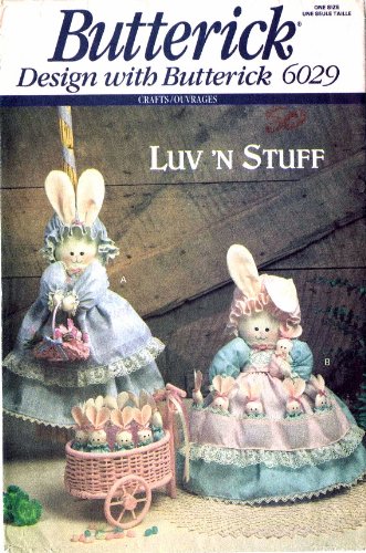 Butterick 6029 Bunny Hide-Away Sewing Pattern for DIY Crafts - Perfect for Easter Decor, Baby Shower Gifts & Nursery Plush Toys