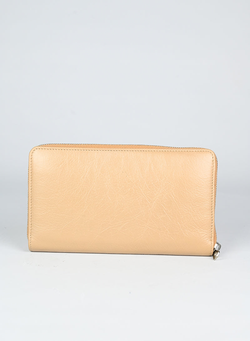 Balenciaga Beige Leather Wallet for Men & Women | Luxury Designer Bifold Wallet | Perfect for Everyday Use, Travel & Gifting
