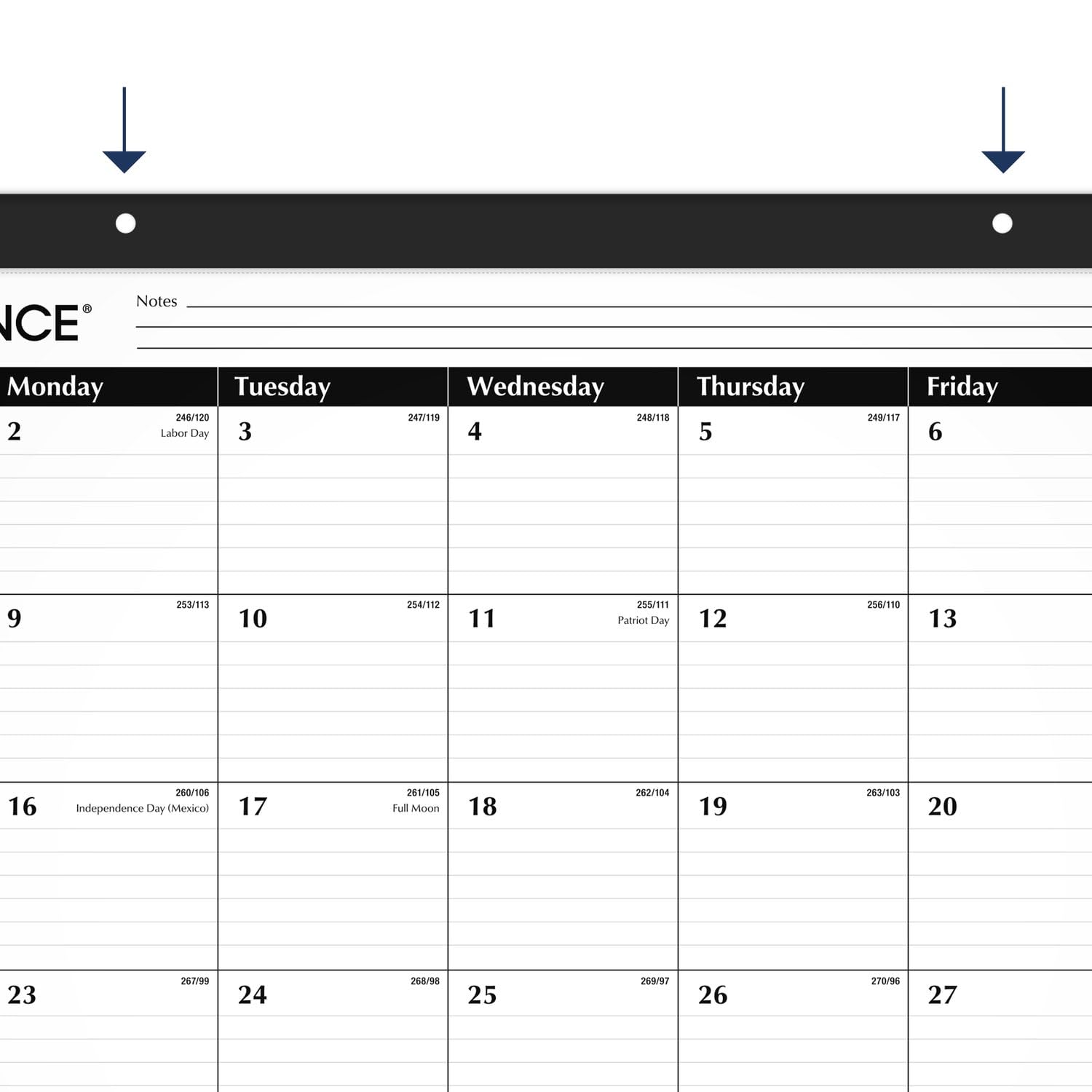 AT-A-GLANCE 2024-2025 Academic Desk Calendar - Monthly Planner with Ruled Daily Blocks (21.75