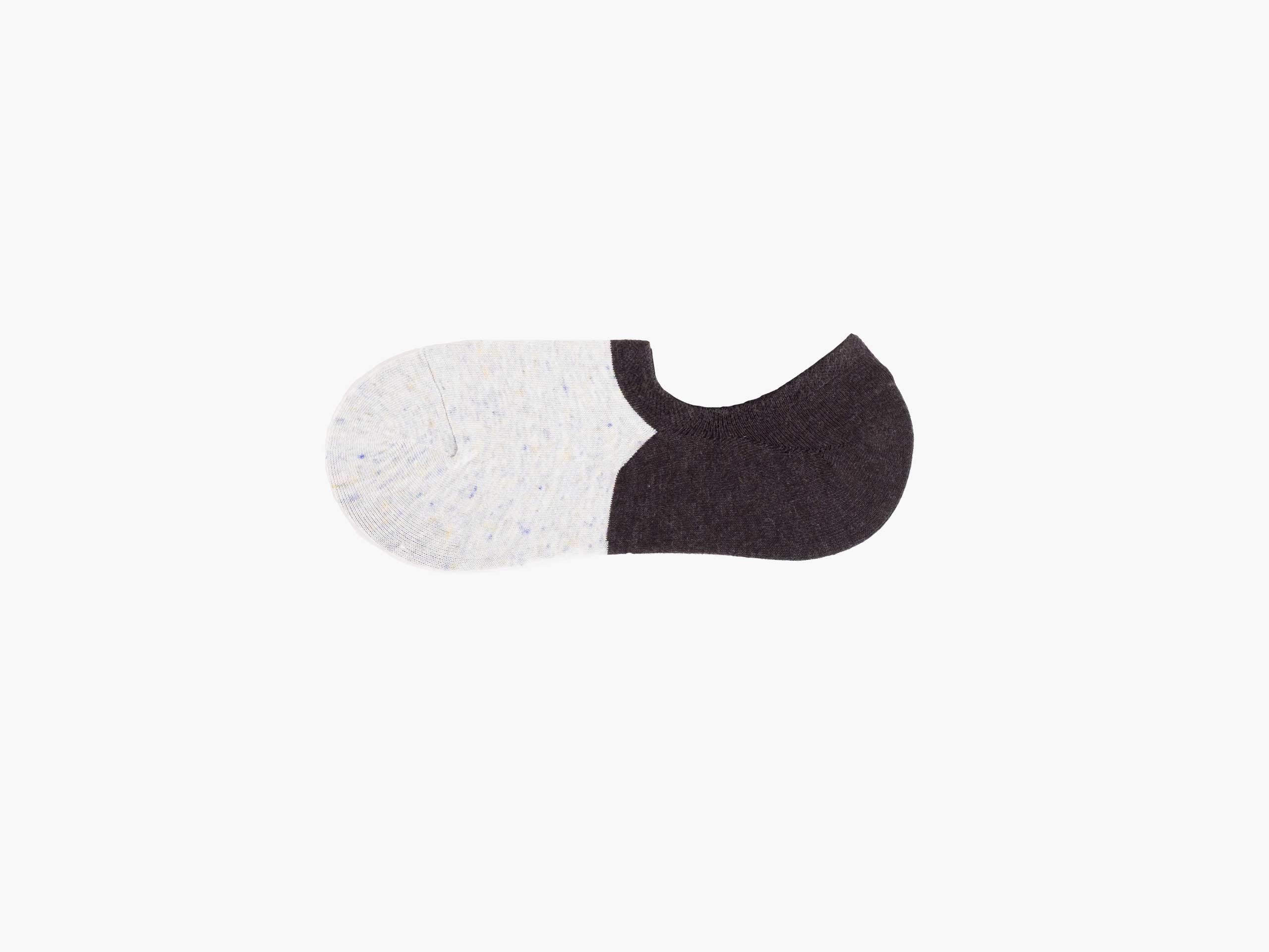 No Show Socks for Men & Women - Breathable Invisible Liner Socks in Grey/Blue Melange - Perfect for Dress Shoes, Sneakers & Everyday Wear