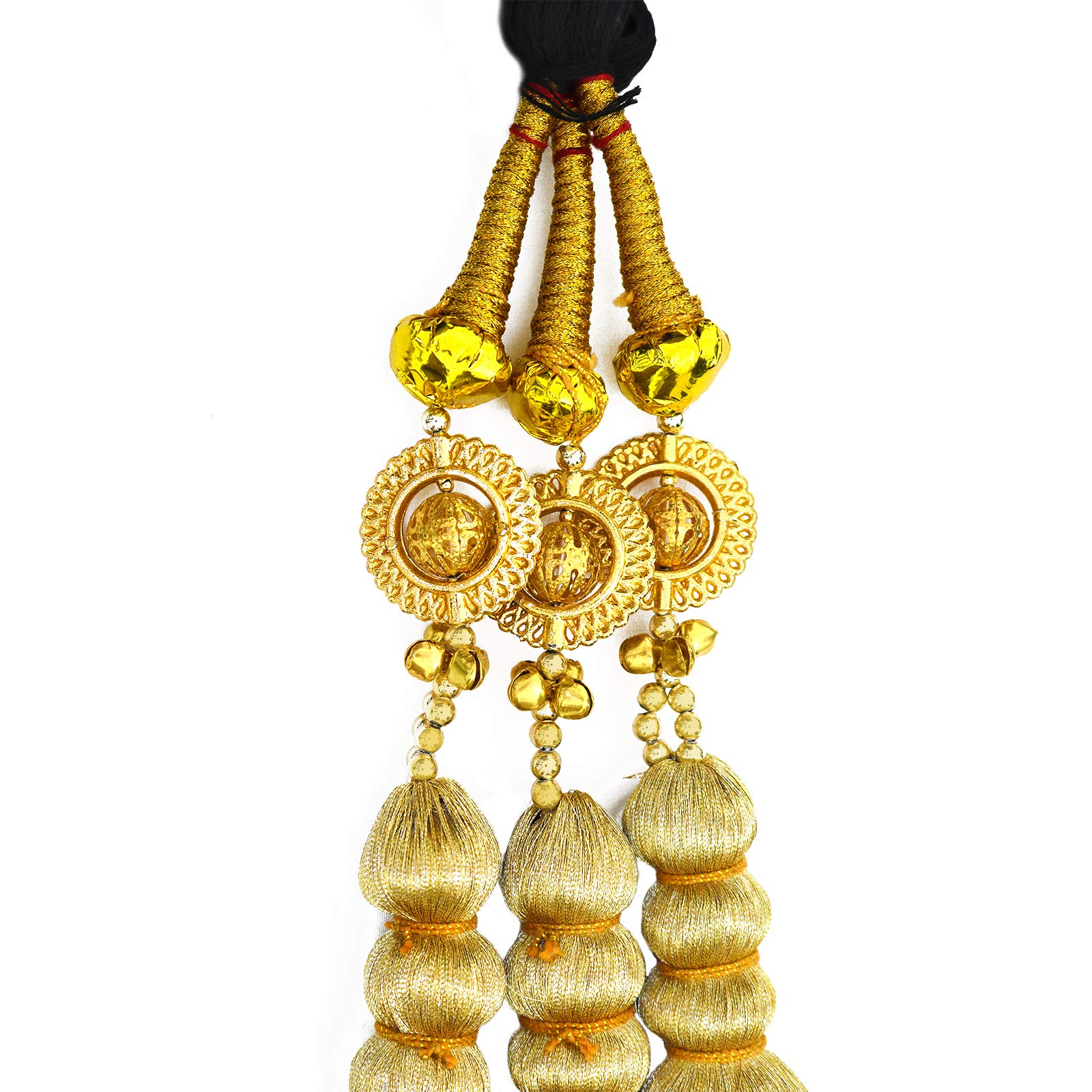Rapidsflow® Golden Hair Parandi Choti for Women & Girls - Long Braid Hair Accessories for Weddings, Parties & Festivals