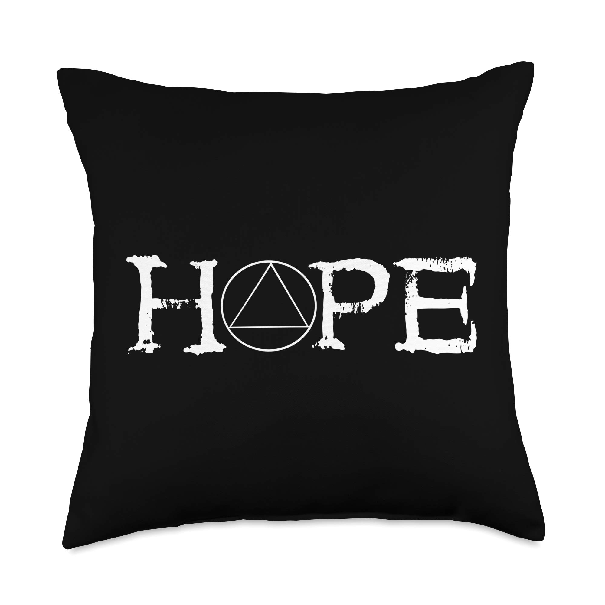Sobriety Hope Recovery Throw Pillow - Inspirational AA Support Gift for Alcoholics in Recovery - Perfect for Sober Living Rooms, Support Group Meetings & Addiction Recovery Centers
