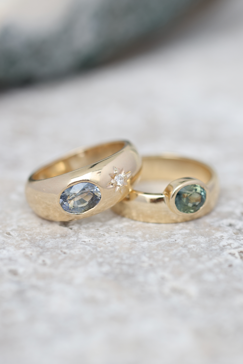 14K Yellow Gold Ellipse Gypsy Band Ring for Women - Elegant Wedding, Engagement & Everyday Jewelry