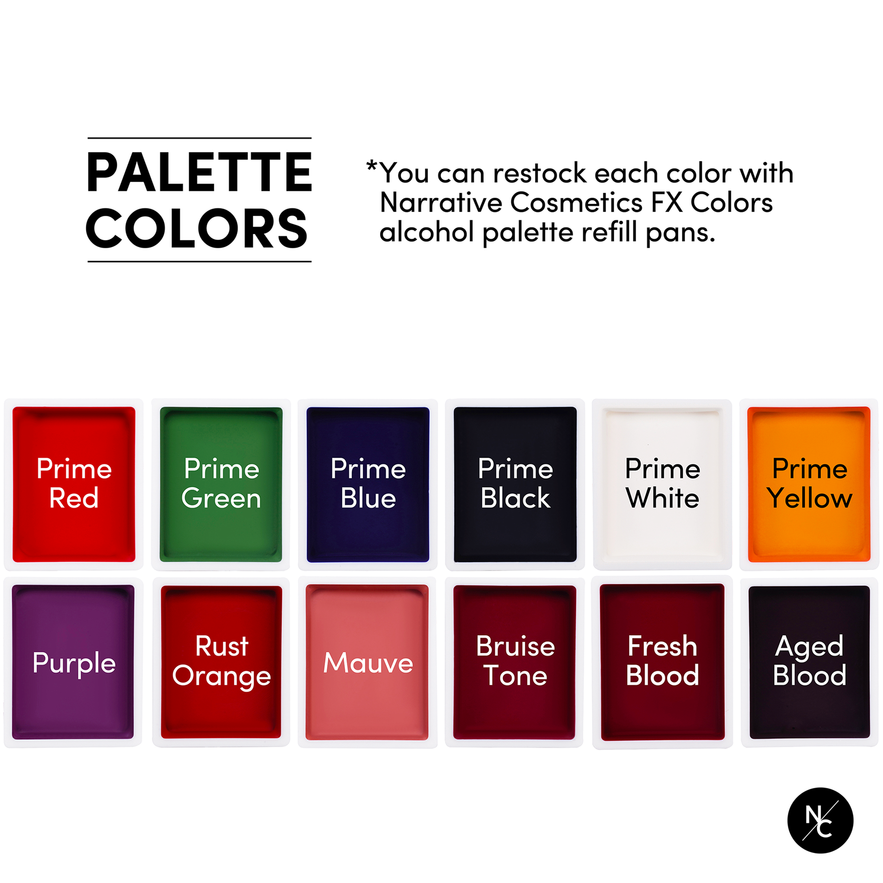 12 Color FX Alcohol Activated Palette - Professional Face & Body Paint for Halloween, Cosplay & Special Effects Makeup
