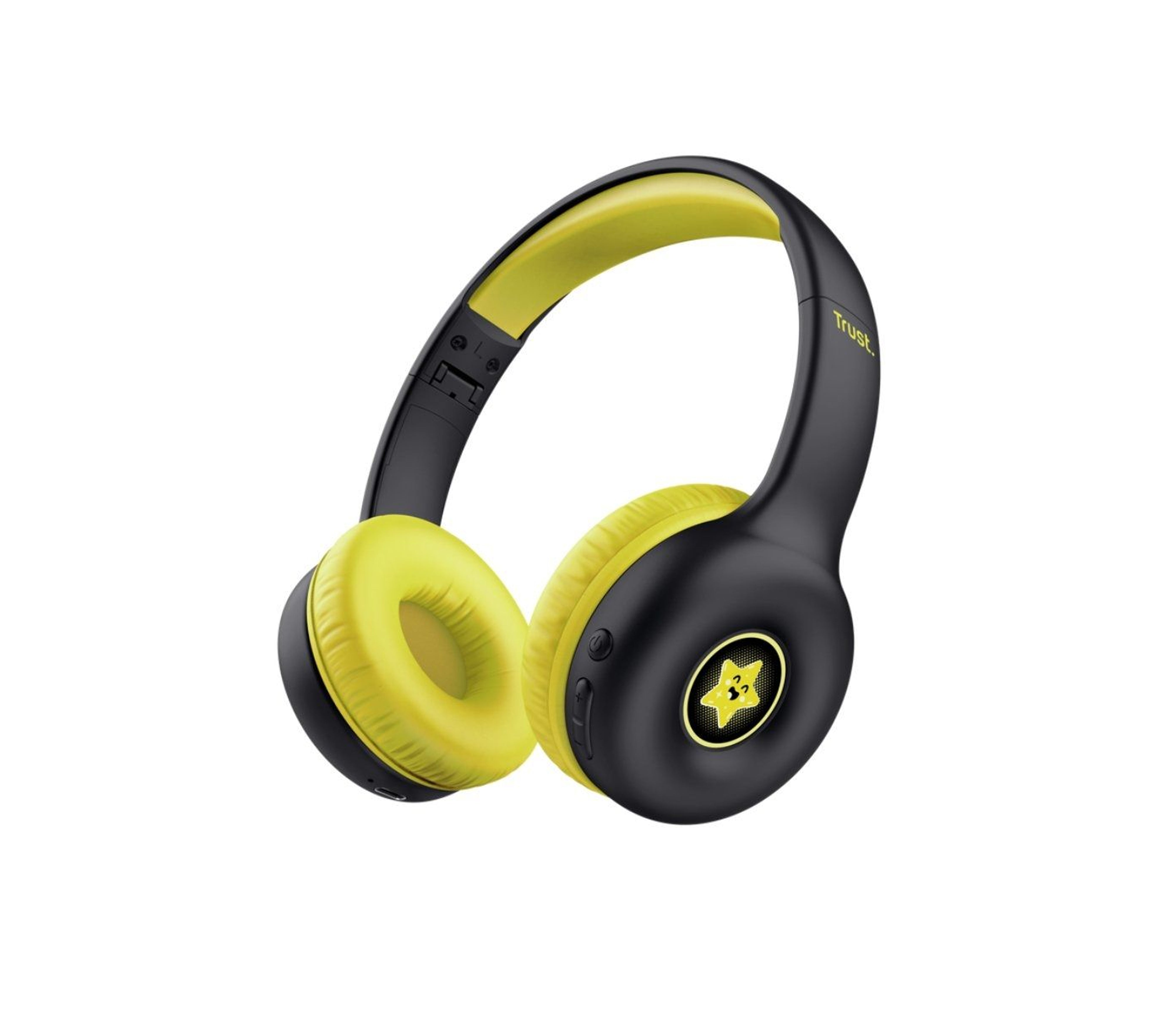 Wireless Bluetooth Headphones Rechargeable - Noise Cancelling, Comfortable Ear Cushions, 30H Playtime (Black/Yellow) - Perfect for Gym, Travel & Work