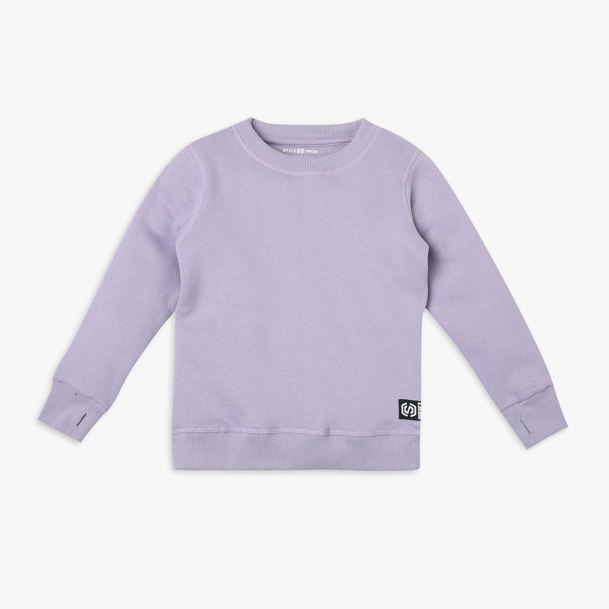 Girls Regular Fit Solid Color Sweatshirt - Soft Cotton Pullover for School, Play & Everyday Comfort