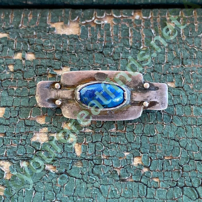 Vintage Art Deco Lapis Lazuli Sterling Silver Bar Pin - Elegant Jewelry for Women, Perfect for Weddings, Parties & Vintage Fashion Accessories