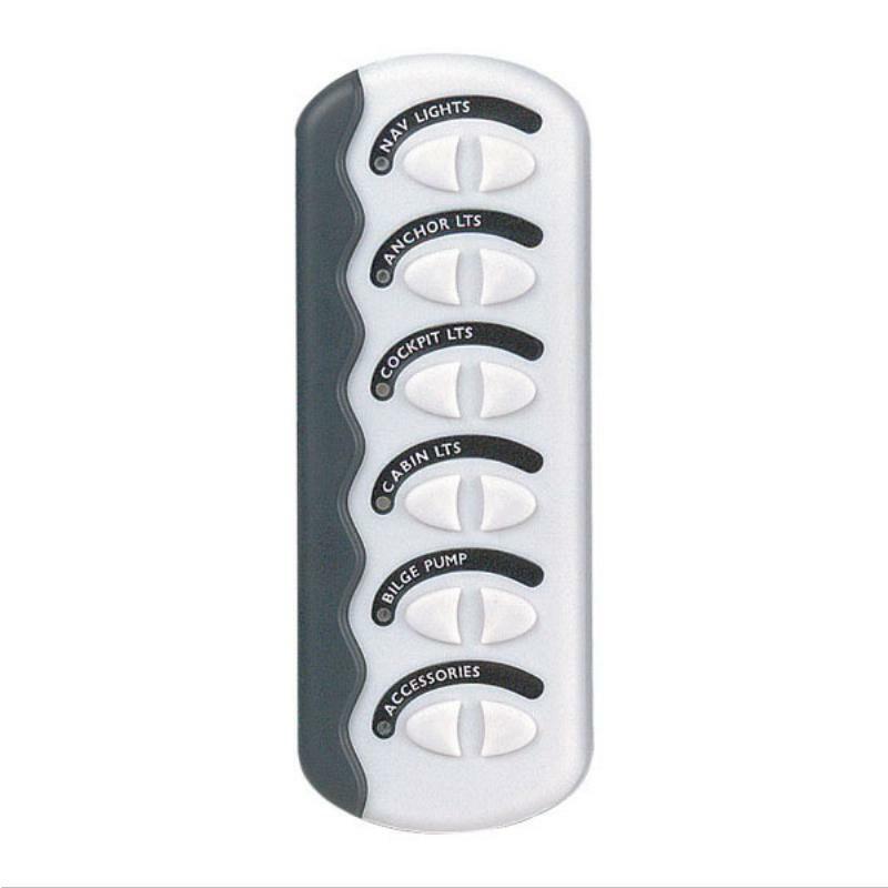 BEP Contour Generation 2 Waterproof 6 Gang Switch Panel - Marine & RV Electrical Control for Boats, Yachts, and Campers