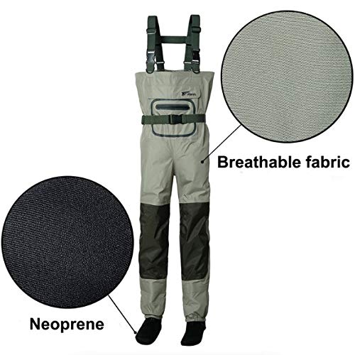 8 Fans Fishing Waders for Men & Women - Waterproof Neoprene Chest Waders with Bootfoot - Ideal for Hunting, Fishing & Outdoor Water Activities