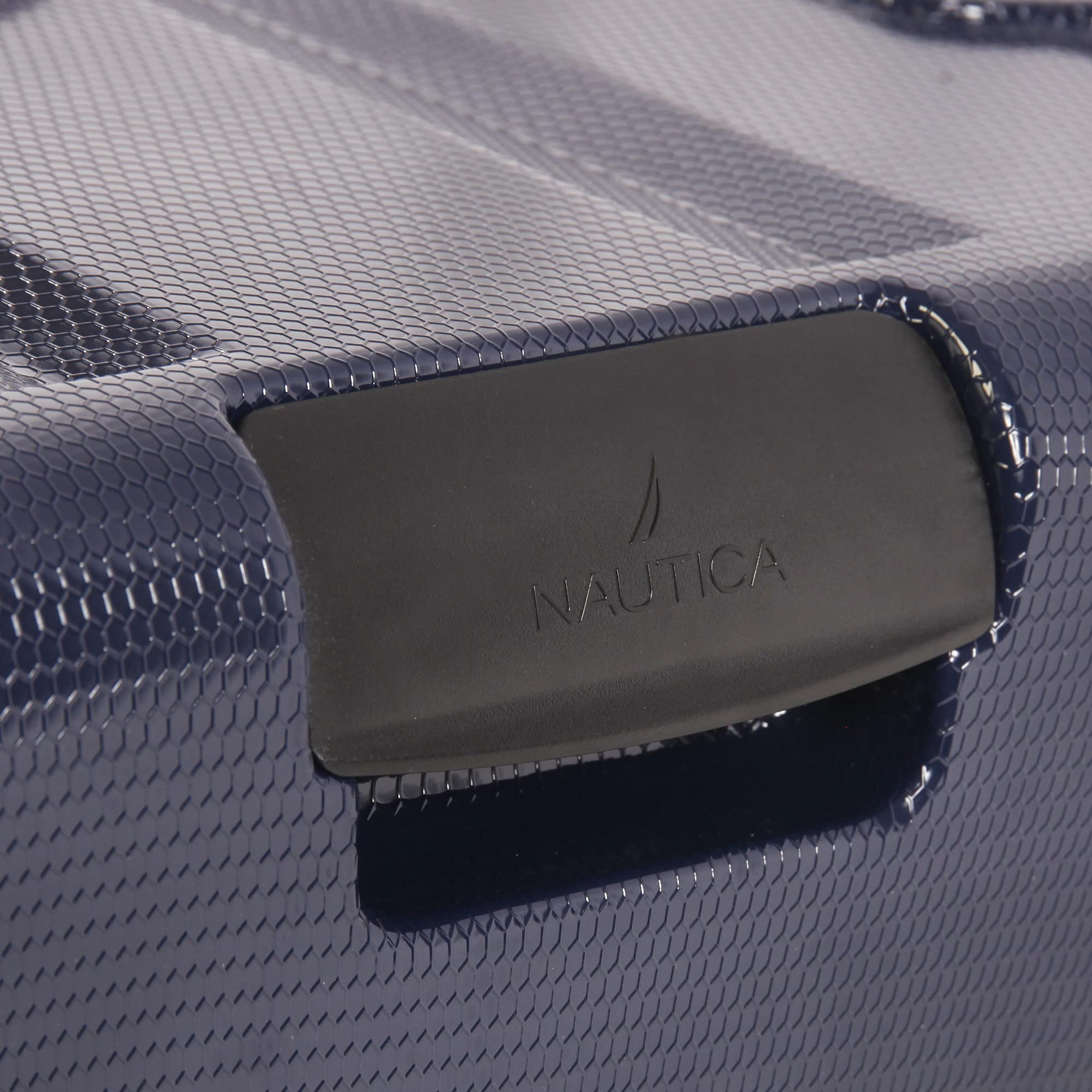 Nautica Maker Hardside Spinner Luggage 21-Inch Carry On - Lightweight Durable Suitcase with 360° Wheels, Navy/Yellow Design - Perfect for Business Travel & Weekend Getaways