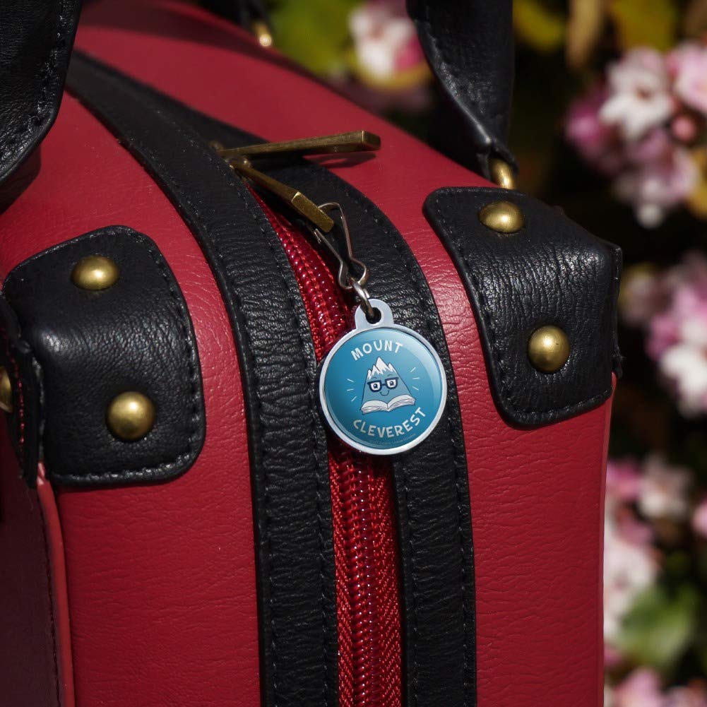 Funny Mount Everest Reading Book Zipper Pull Charm - Humorous Graphics & More Accessory for Jackets, Handbags, Purses, Luggage & Backpacks | Great for Travel, School & Everyday Use