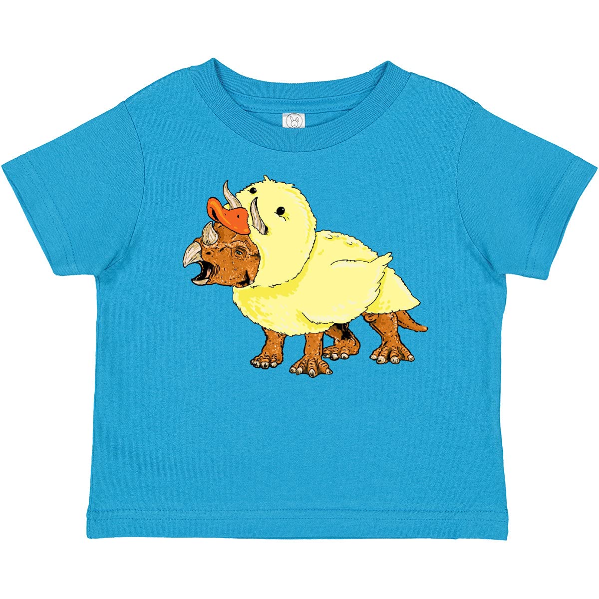 Inktastic Easter Duck Triceratops Dinosaur Toddler T-Shirt - Cute Dino Graphic Tee for Boys & Girls - Perfect for Easter, Birthday & Playdates