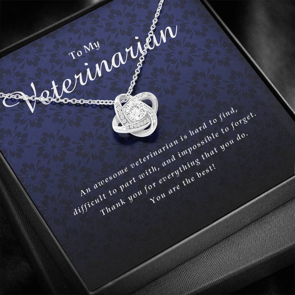 Love Knot Necklace for Veterinarians - Unique Vet Appreciation Gift, Thank You Present, Graduation & Birthday Jewelry with Card | Perfect for Vet Techs, Animal Lovers & Special Occasions