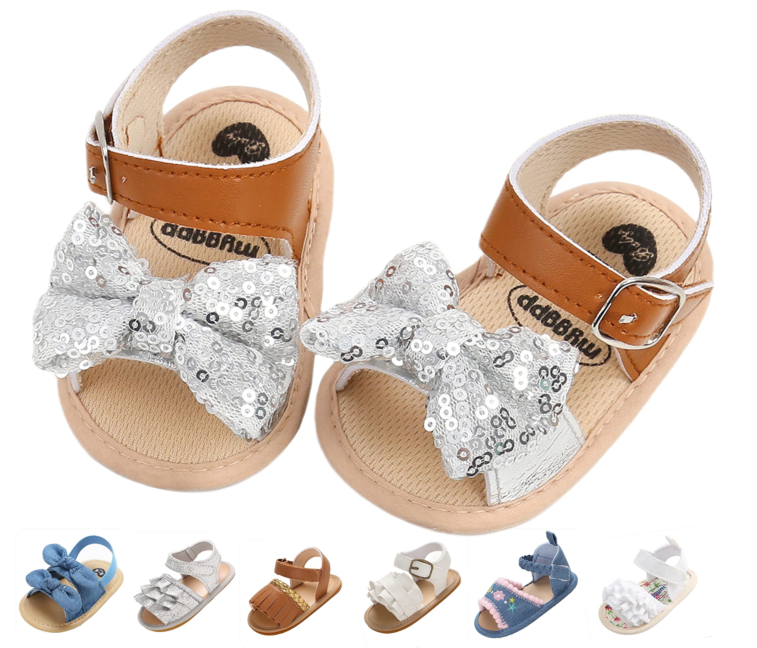 Baby Girls Sandals | Summer Toddler Walking Shoes | Non-Slip First Walker Sandals for Outdoor Play & Beach
