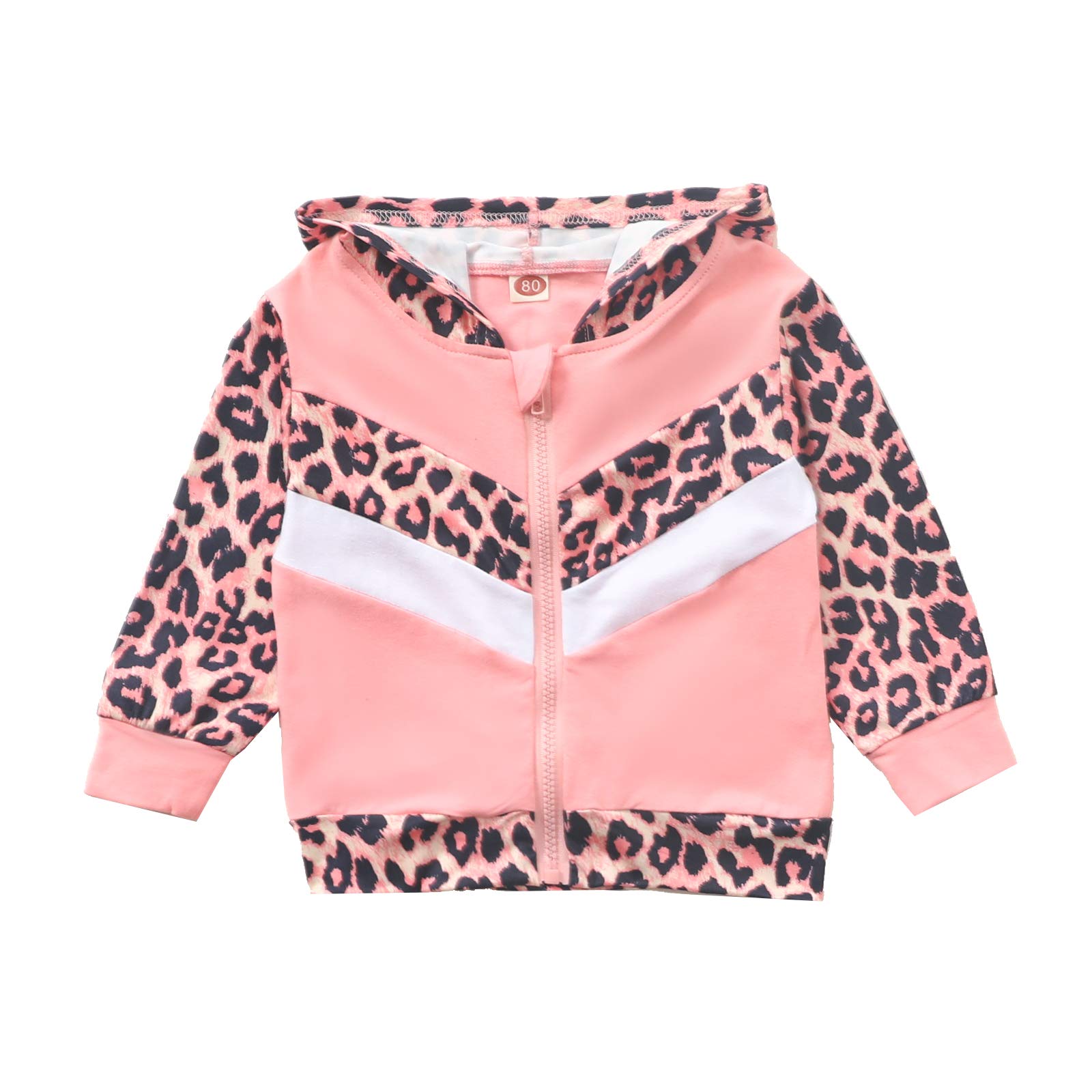 Yingyingni Baby Girl Fall Winter Outfit - Long Sleeve Zip Up Leopard Print Hooded Sweatshirt for Newborns & Toddlers | Cozy Playdates & Outdoor Adventures