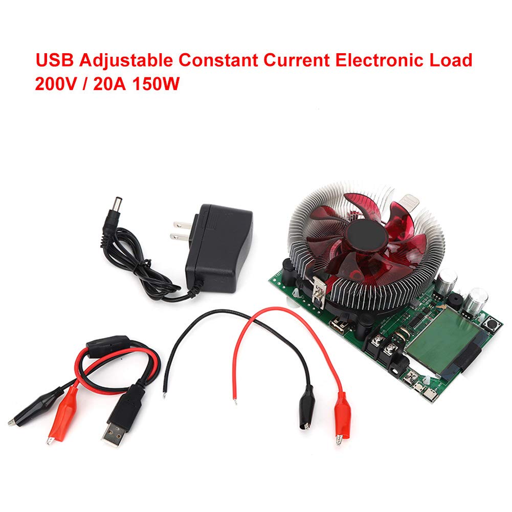 150W USB Electronic Load Tester - Battery Capacity Tester Module with LCD Display for Li-ion, Lead Acid, NiMH Batteries - Perfect for DIY Electronics, RC Vehicles, and Solar Power Testing