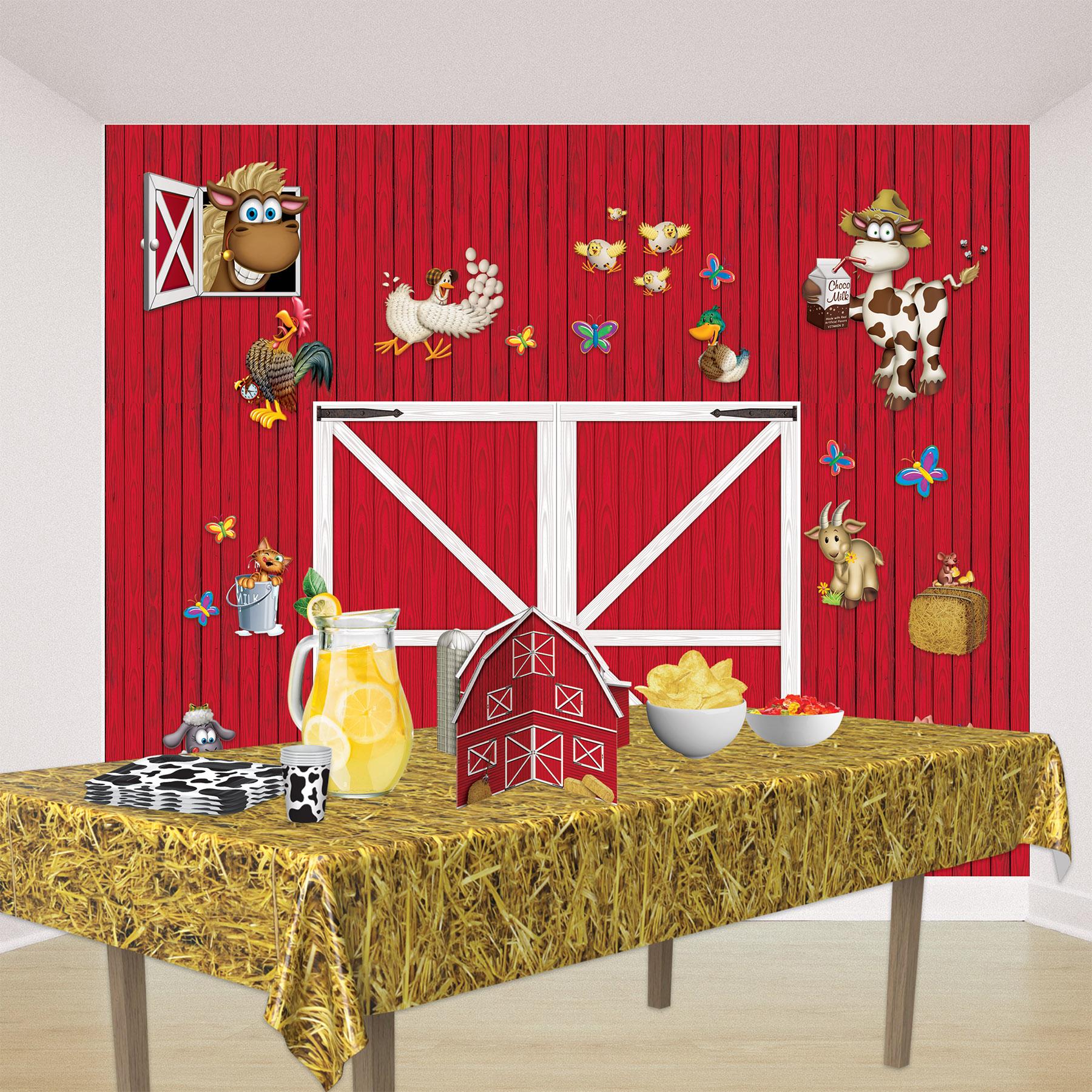 12 Pack Beistle 3D Barn Party Centerpieces - Farm Theme Table Decorations for Birthday, Wedding, Baby Shower & Country Themed Events