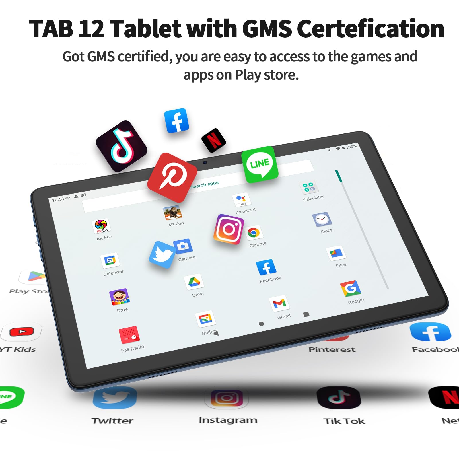 PRITOM TAB12 10 Inch Android 13 Tablet with 5G WiFi, Octa-Core Processor, 128GB Storage, 4G LTE SIM Card Slot, 8000mAh Battery, HD Display, Bluetooth & Dual Speakers - Perfect for Work, Study, Streaming & Travel