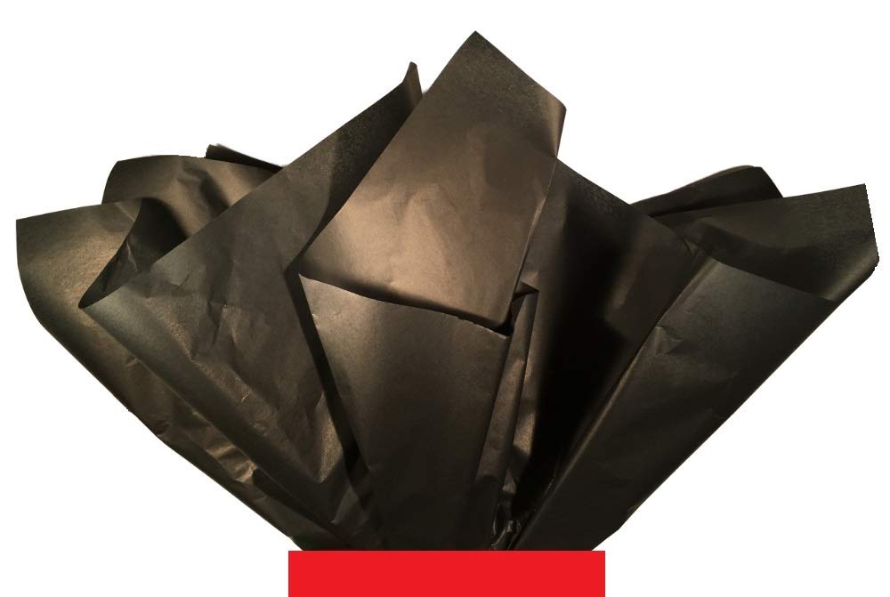 Premium Black Gift Wrapping Tissue Paper - 300 Sheets Bulk Pack (15