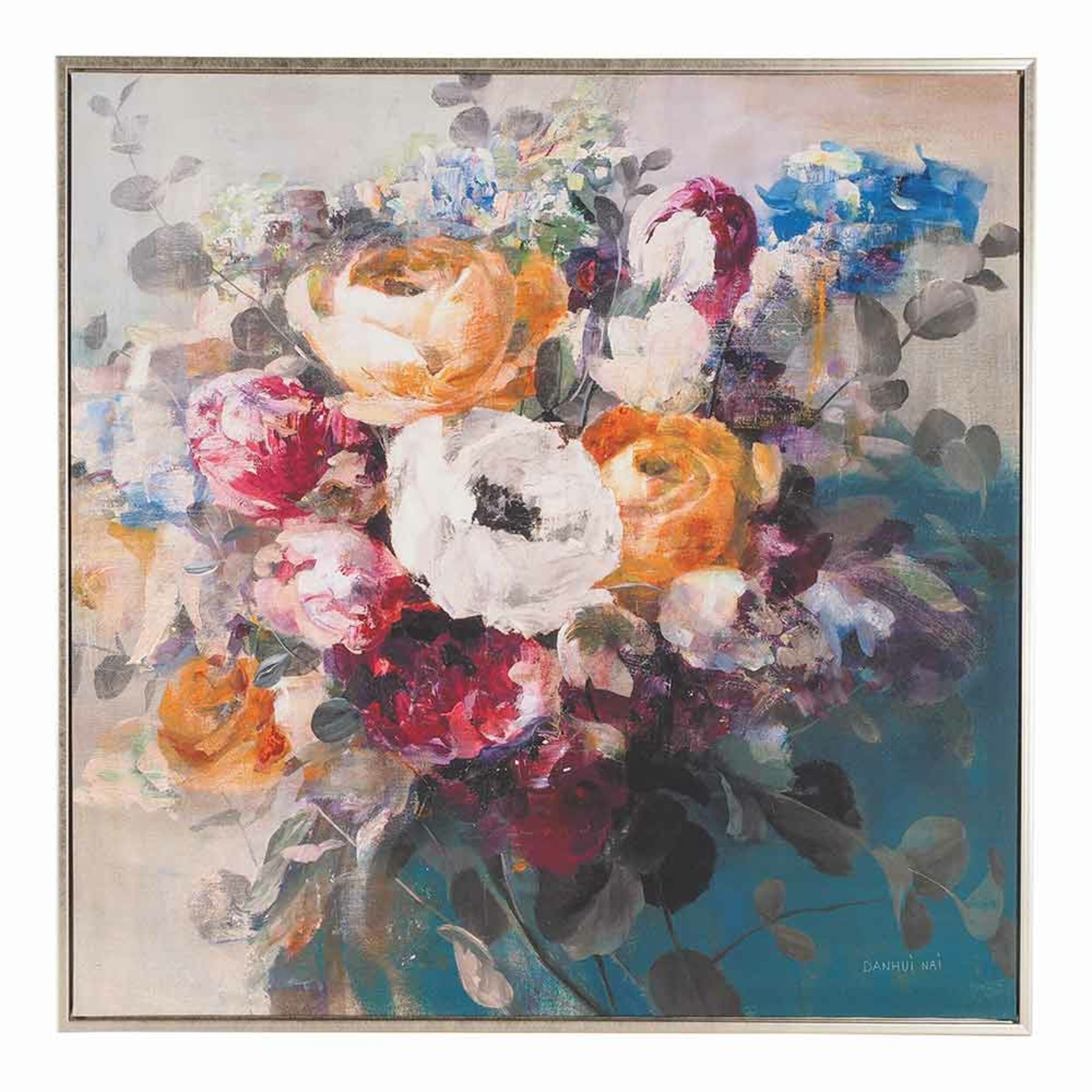 Autumn Bouquet Framed Print 80x80cm - Fall Floral Wall Art Decor for Living Room, Bedroom & Office | Ready to Hang Home Decoration