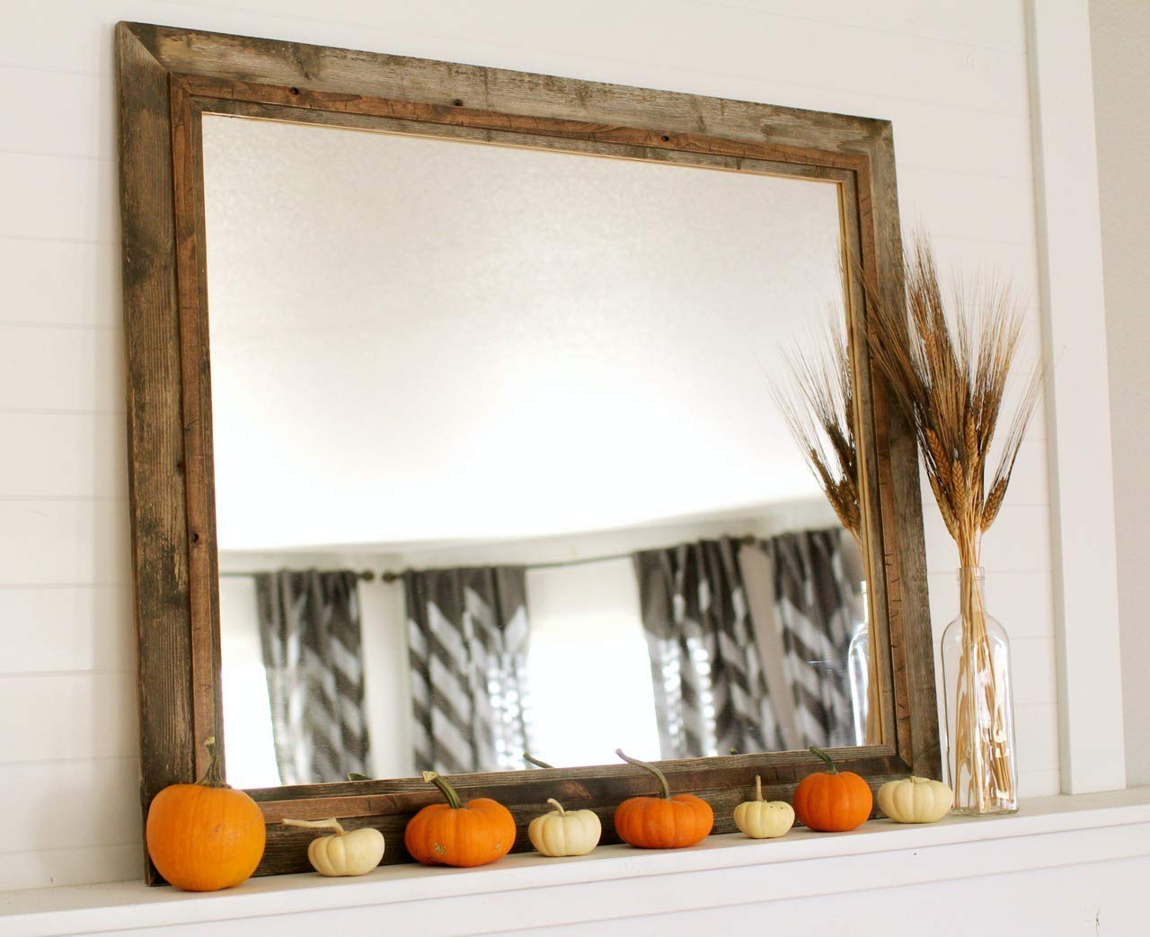 MyBarnwoodFrames - Rustic Reclaimed Barn Wood Mirror with Alder Overlay, Hobble Creek Style, 26x30 Inches - Perfect for Farmhouse Decor, Bathroom Vanity & Entryway Wall