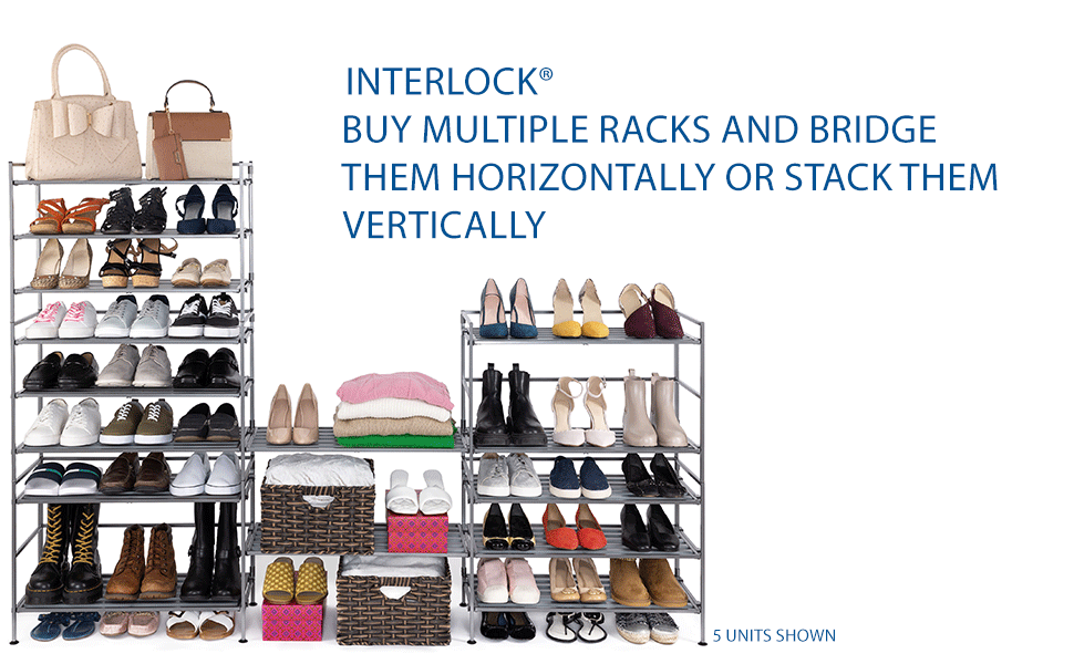 3-Tier Resin Slatted Shoe Rack - Space Saving Shoe Organizer for Entryway, Closet & Bedroom Storage - Holds 12-15 Pairs of Shoes
