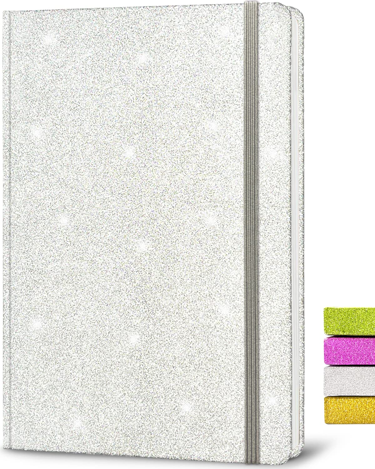 Silver Glitter Notebook - 8.3x5.7