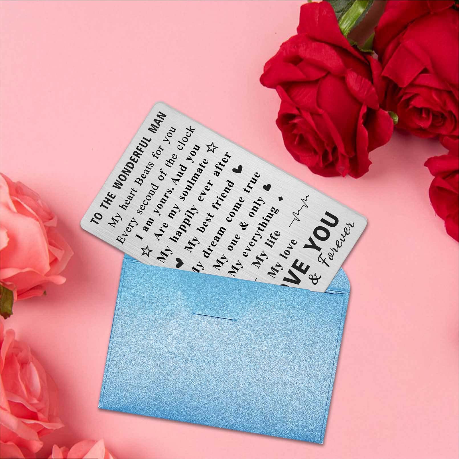 Romantic Anniversary Card for Husband & Boyfriend - I Love You Wallet Card Gift for Men - Perfect for Birthday, Wedding & Special Occasions - Express Your Love with Heartfelt Messages