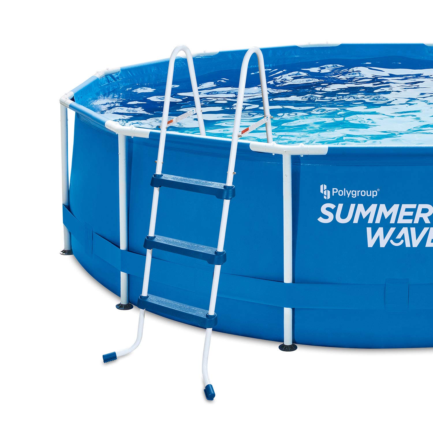 Summer Waves 42 Inch SureStep 3-Step Heavy Duty Steel Pool Ladder for Above Ground Swimming Pools | Safe & Sturdy Outdoor Pool Access | Perfect for Backyard, Inground, and Family Swimming Activities
