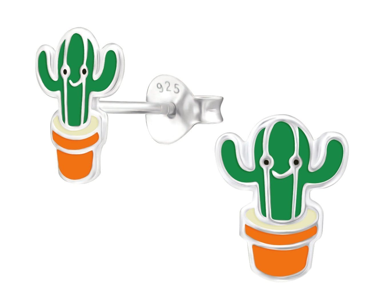 Kids Silver Cactus Earrings - Hypoallergenic Stud Earrings for Girls | Perfect for Birthday Gifts, School Fashion & Everyday Wear