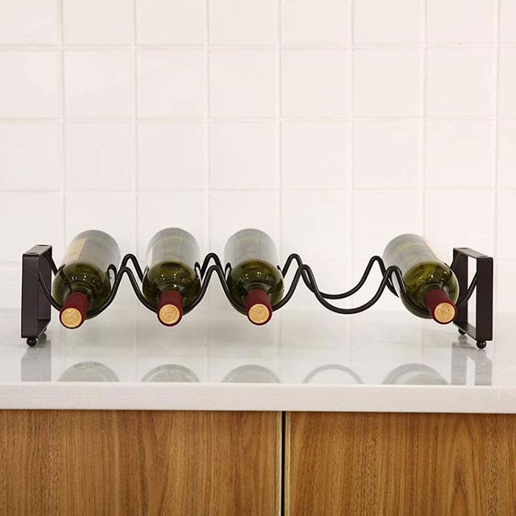 Stylish Iron Wine Rack for 4 Bottles - Decorative Wine Bottle Holder & Display Shelf - Perfect for Home Bar, Living Room, or Kitchen Decor - Durable Metal Wine Storage Solution for Wine Enthusiasts