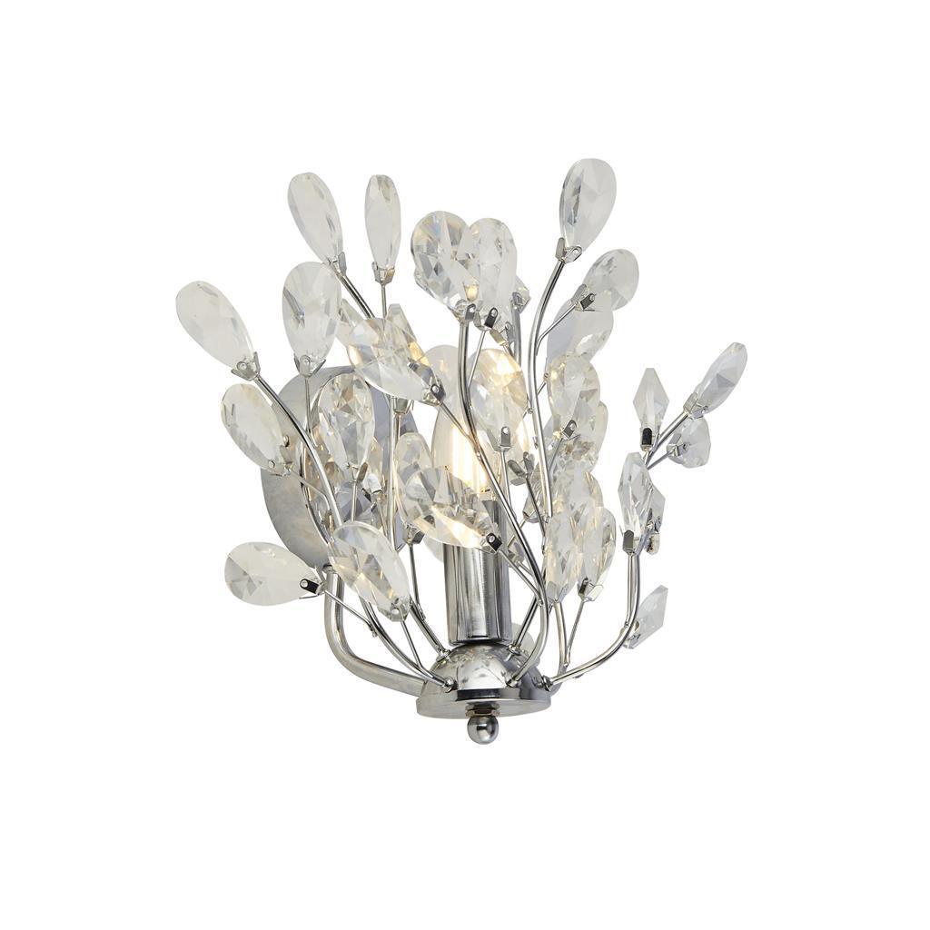 Elegant Chrome Wall Light with Crystal Glass Shade - Perfect for Living Room, Bedroom, or Hallway Decor