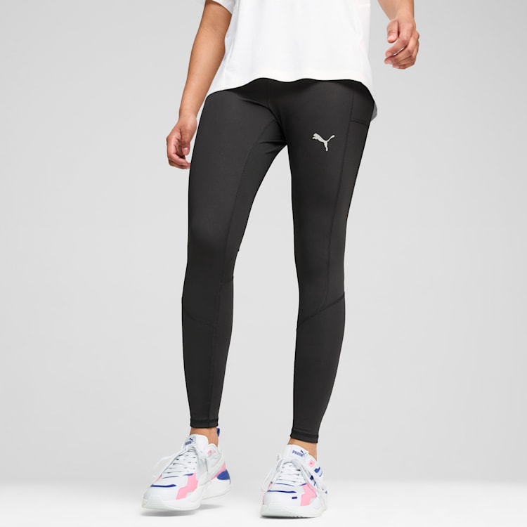 PUMA Women's EVOSTRIPE Black Workout Tights - High Waisted Yoga Pants for Running, Gym & Fitness Training