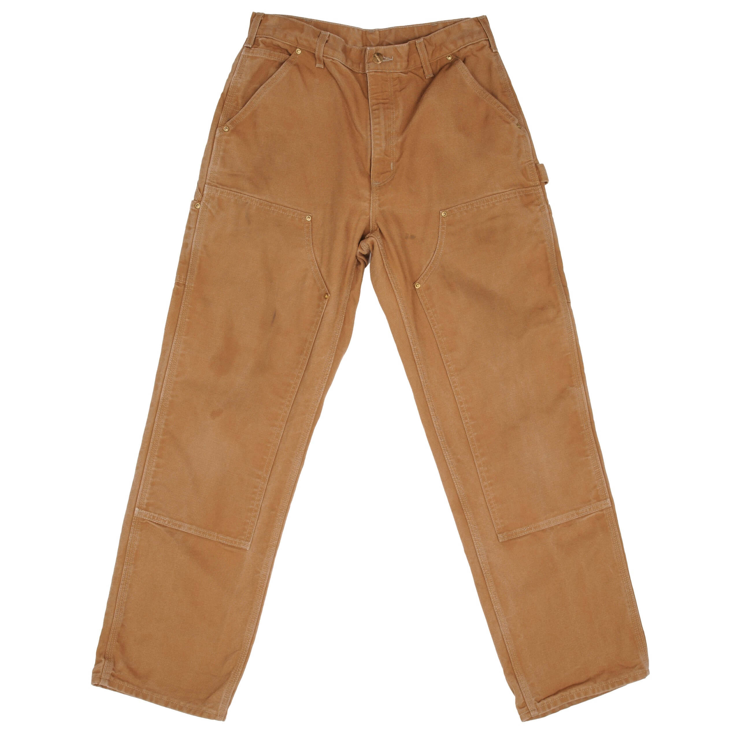 Vintage Carhartt Carpenter Double Knee Sandstone Pants 1990s - Size 30x31 - Made in USA - Durable Work Pants for Construction & Outdoor Activities